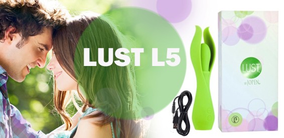 Изящный вибромассажер с Двойными Лепестками Lust by JOPEN L7 перезаряжаемый зеленый